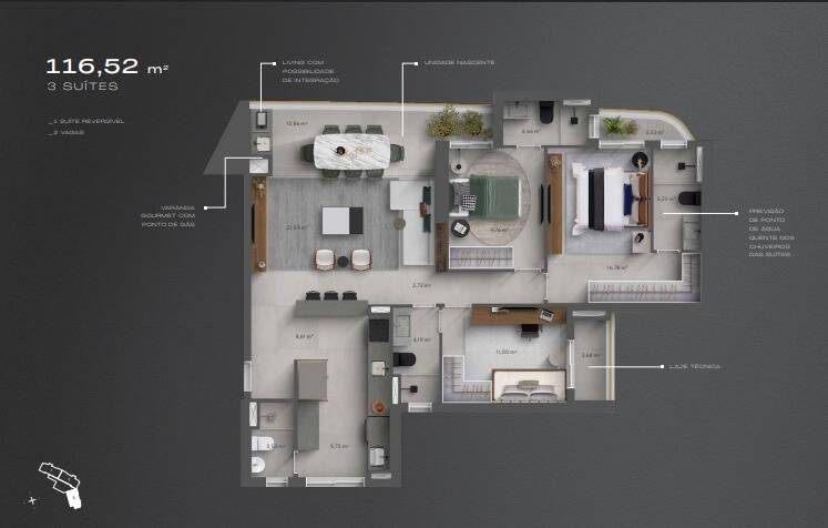 Apartamento à venda com 3 quartos, 116m² - Foto 12